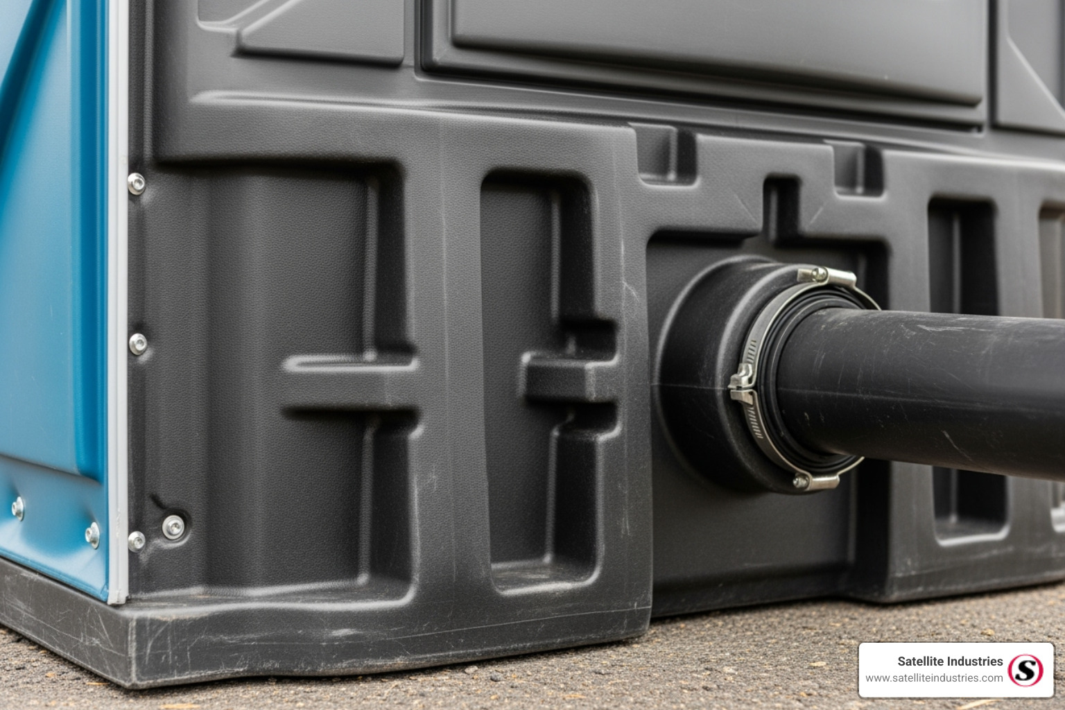 A close-up image showcasing the intricate, durable engineering of a portable restroom's base or tank, highlighting robust construction and quality materials - portable bathroom for sale