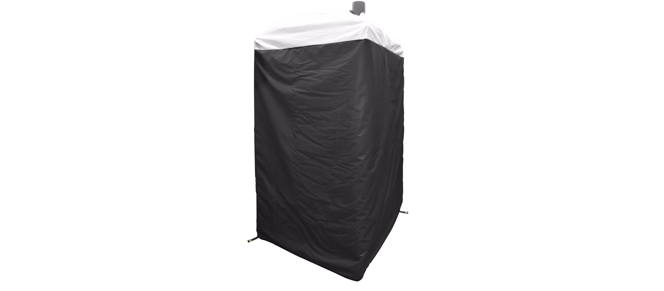 Tall rectangular insulated restroom cover in dark gray with a white top.
