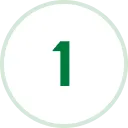 Green square icon with a white clock inside and a small green circle containing the number 1 in the top right corner.