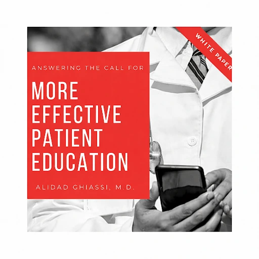 Black and white photo of a Doctor using his phone with a red overlay on the photo which showcases the post's title