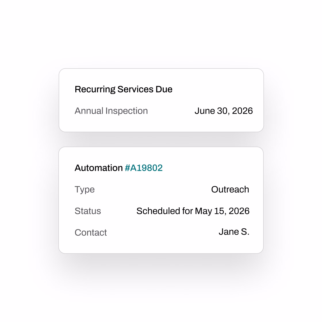 Smartphone screen displaying a 'My Visits' app with scheduled service calls for December 31, 2025, including locations and times.