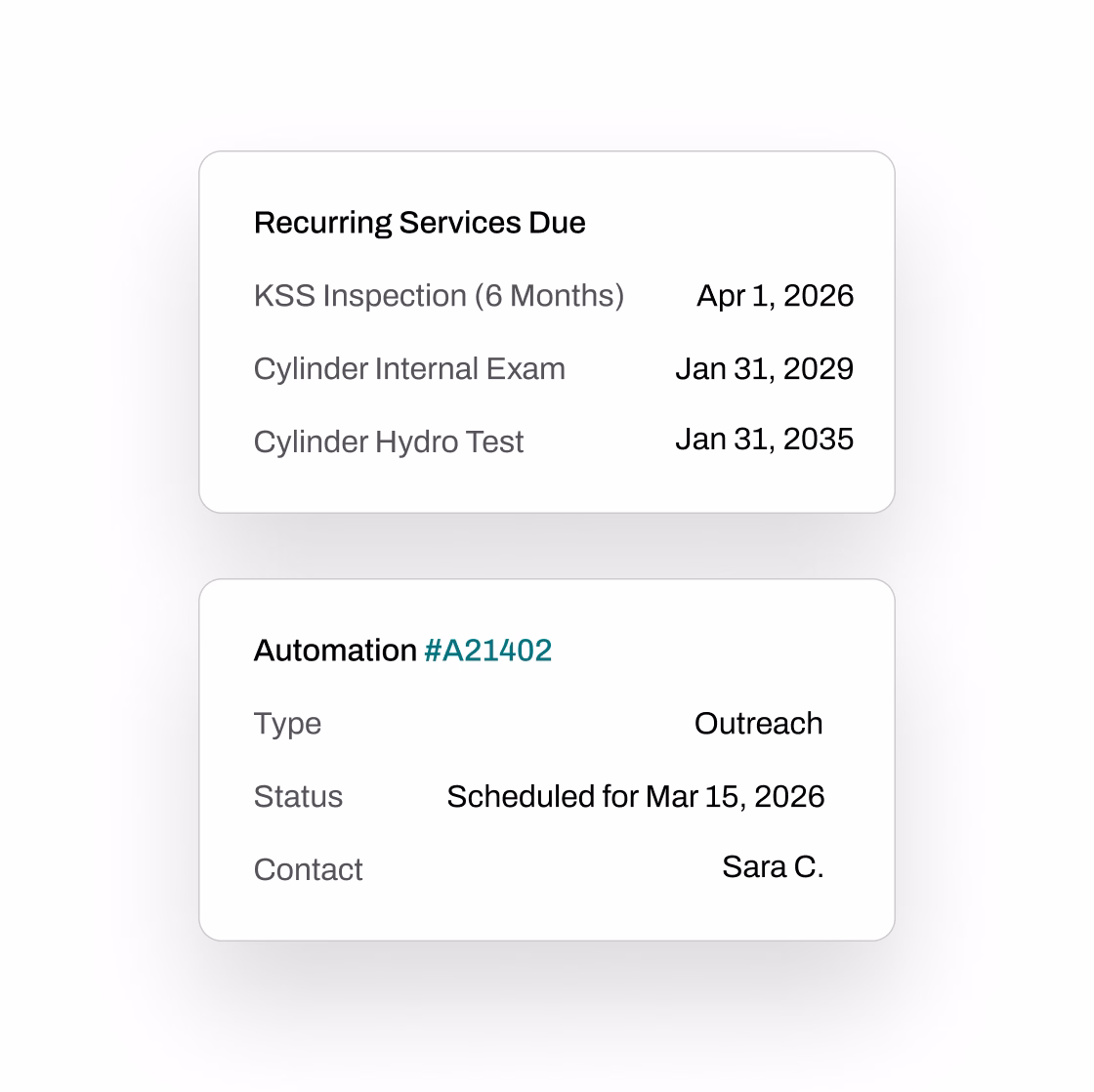 Smartphone screen displaying a 'My Visits' app with scheduled service calls for December 31, 2025, including locations and times.
