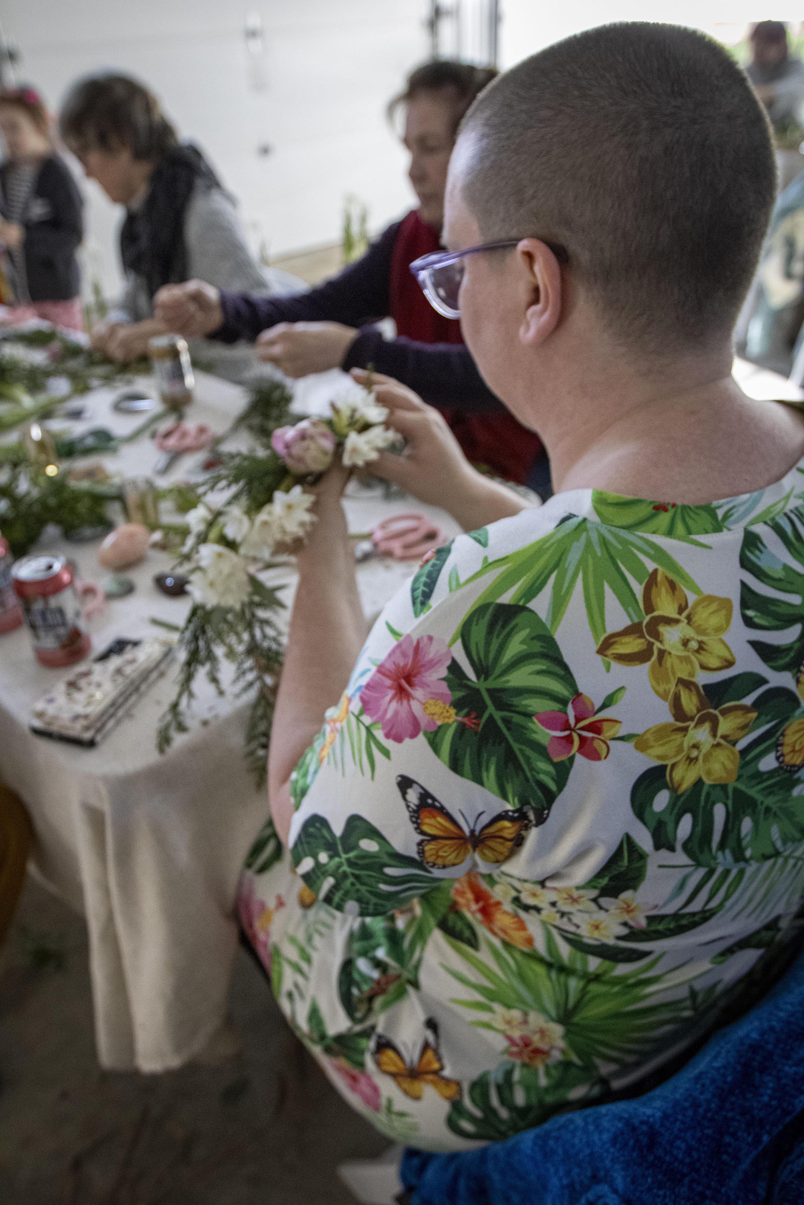 outdoor charity event at sunset