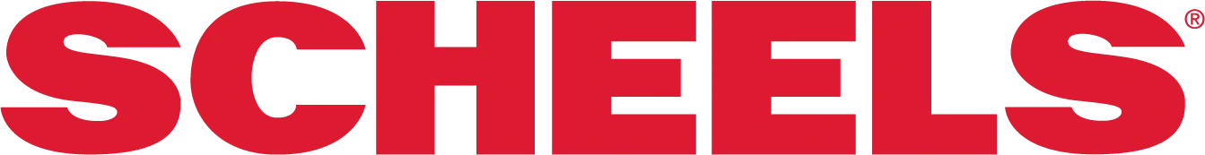 Scheels logo in bold red letters.