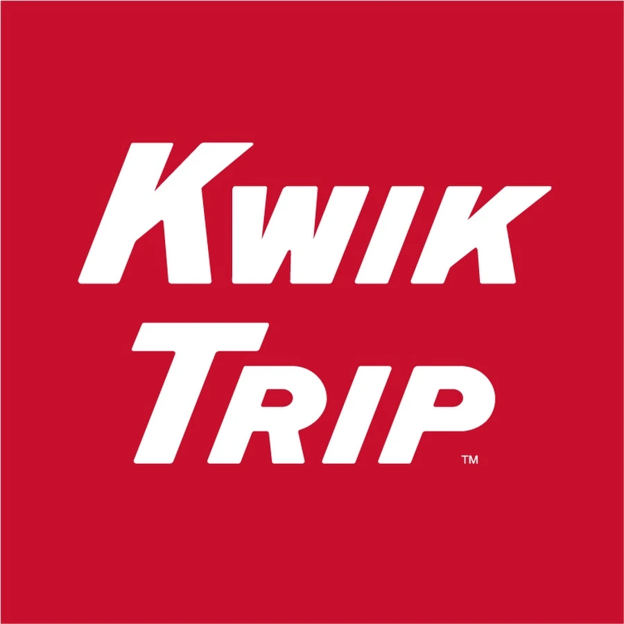 Kwik Trip logo in bold white letters on a red background.