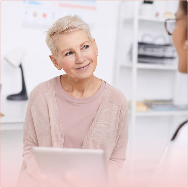 Female patient speaking with her doctor