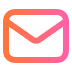 Envelope icon with gradient orange to pink colors representing email or mail.