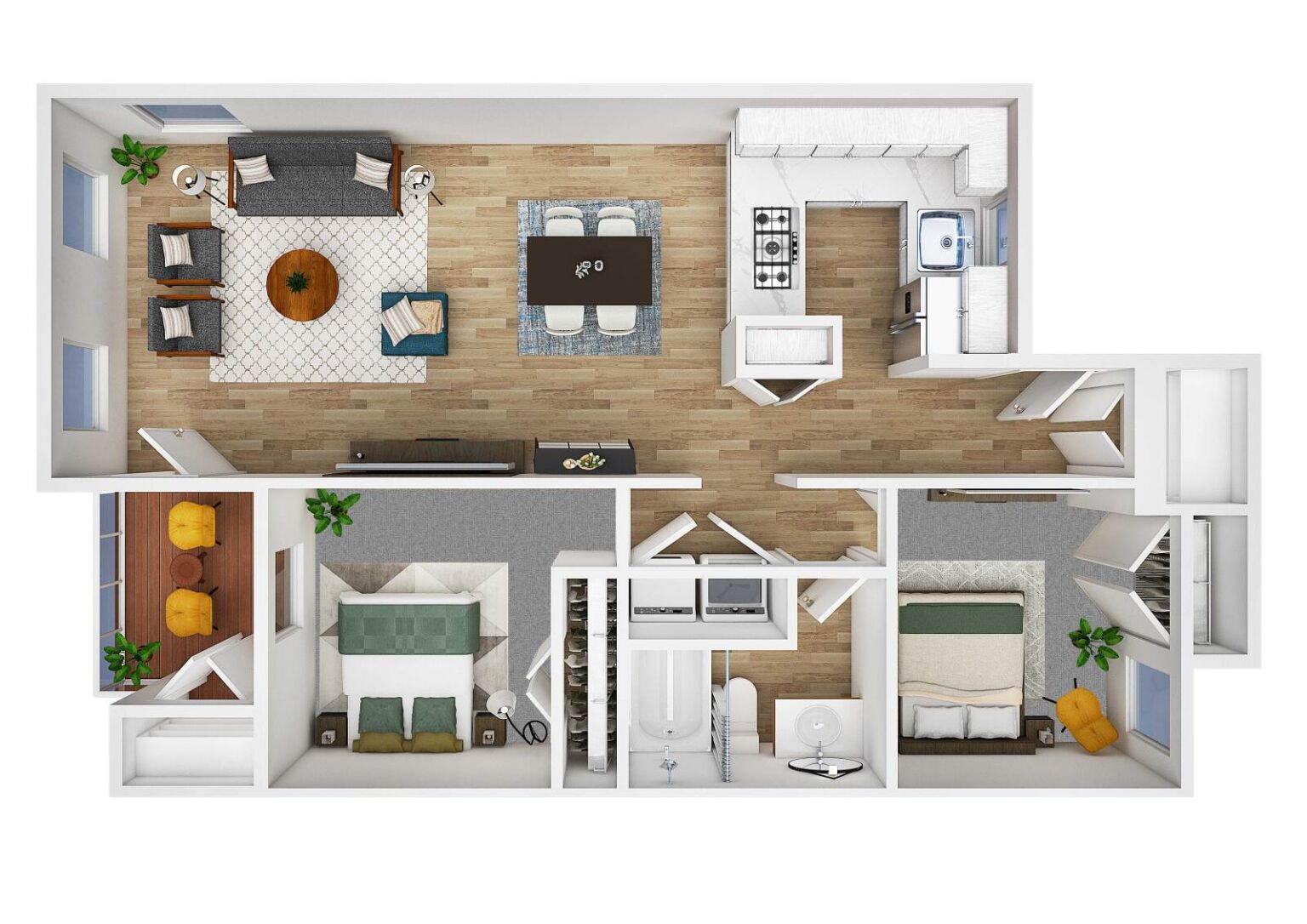 2BD, 1BTH F