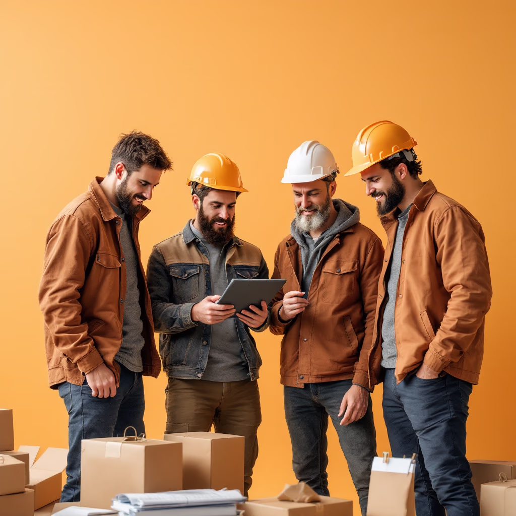 image depicting employees collaborating (for a manufacturing plant)