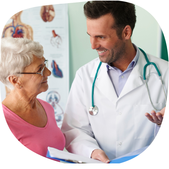 Doctor explaining weight-management results and next steps to an adult patient