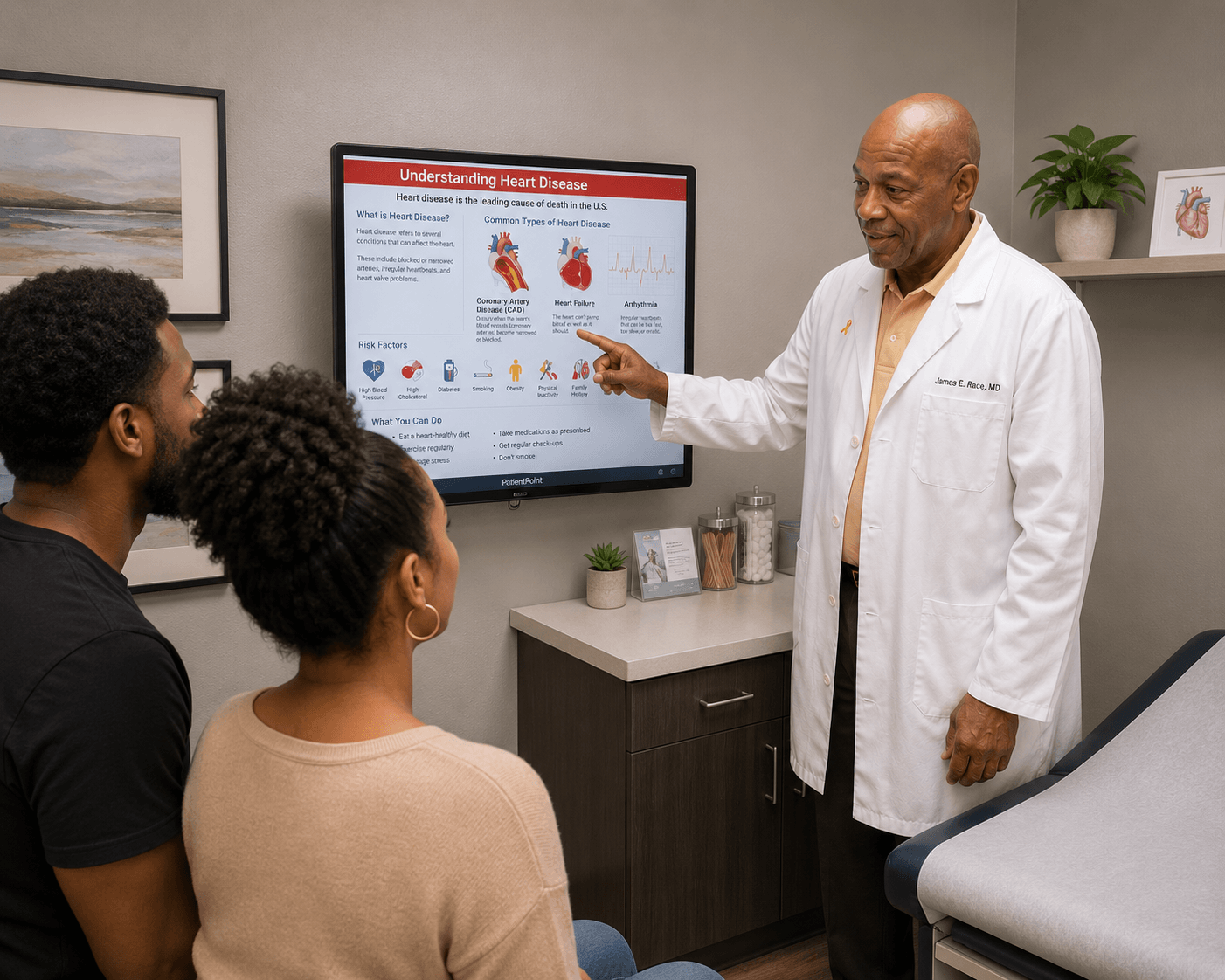 Doctor checking a patient's blood pressure in Dallas, TX
