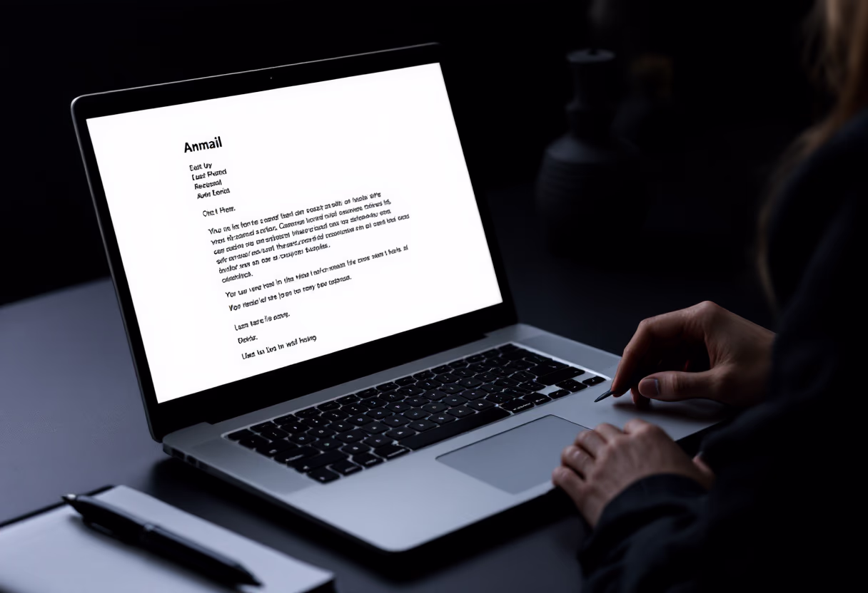 image of writing an email in a pr firm