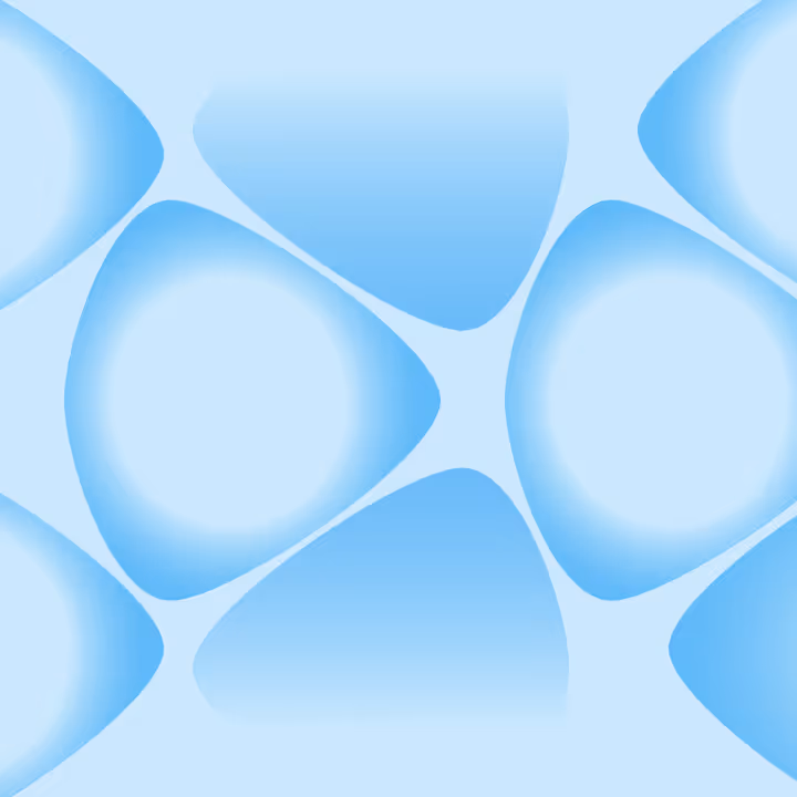 Abstract pattern of soft blue rounded triangular shapes with gradient shading on a light blue background.