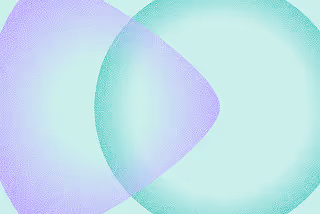 Abstract overlapping translucent shapes in blue and green forming a central gradient area.