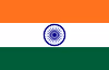 Flag of India with horizontal stripes of saffron, white with blue Ashoka Chakra, and green.