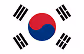 South Korean flag with white background, red and blue yin-yang symbol, and four black trigrams.
