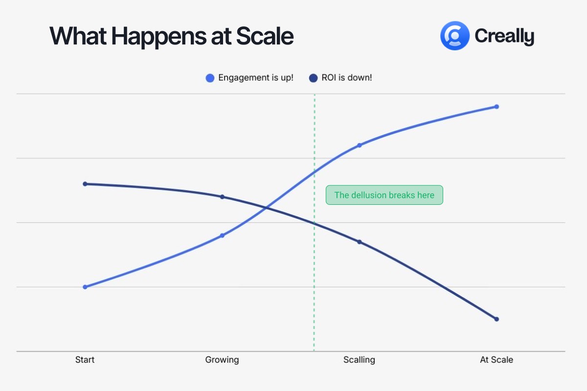Influencer marketing is often evaluated by engagement—likes, comments, reach. These metrics are easy to measure and satisfying to report to leadership. But they don't answer the main question: is the investment paying off? This article series is about moving from comfort metrics to real ROI measurement, building attribution systems, and scaling influencer marketing as a predictable growth channel, not an experiment.Creally is a platform for managing influencer marketing at every stage: from finding creators to measuring real business impact. We help brands launch campaigns with thousands of influencers simultaneously, tracking not just engagement, but conversions, revenue, and ROI for each creator. Creally transforms influencer marketing from a creative experiment into a managed performance channel with transparent analytics and process automation. Our goal is to make influencer marketing as measurable and scalable as paid ads.