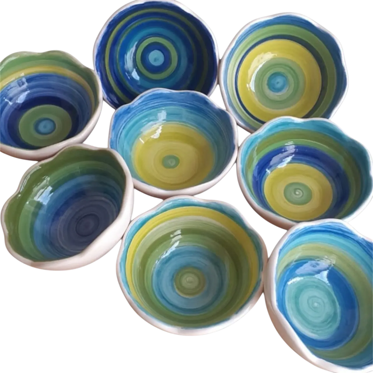  Bowl oceano, borda ondulada