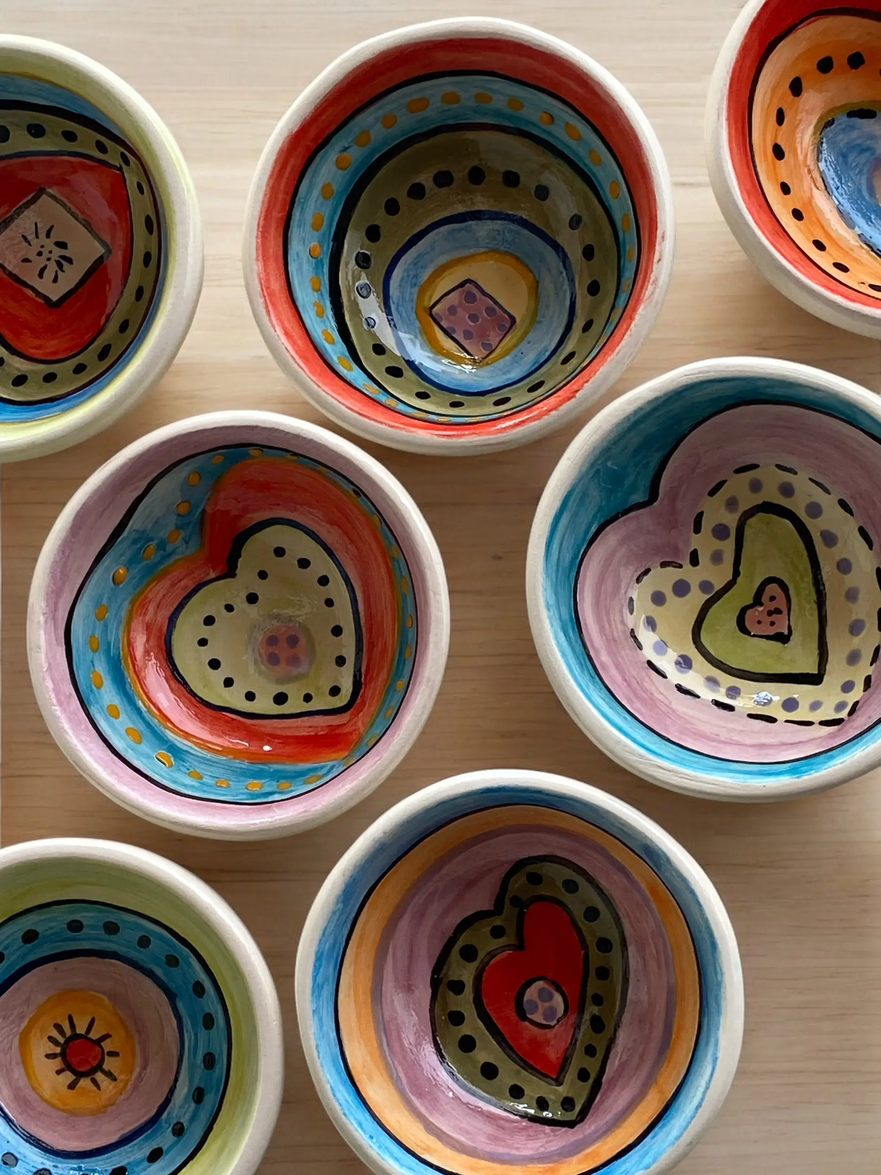 Mini Bowl para Shoyu Coloridos coração