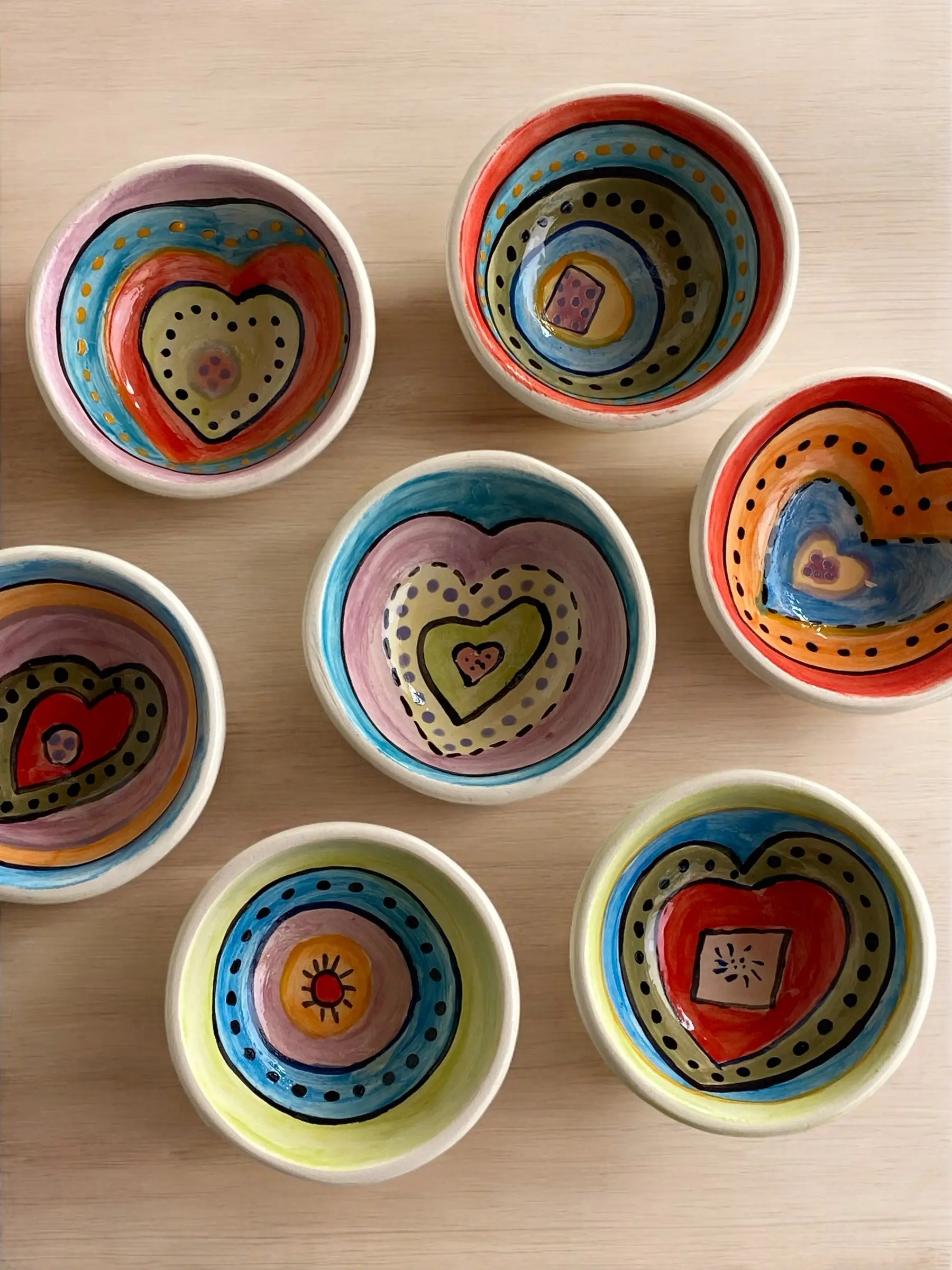 Mini Bowl para Shoyu Coloridos coração