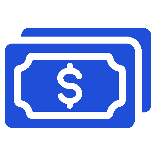 Money bills icon representing a booked job and recovered revenue.
