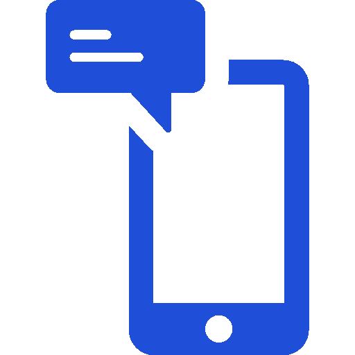 Mobile phone with speech bubble icon representing an automatic text message.