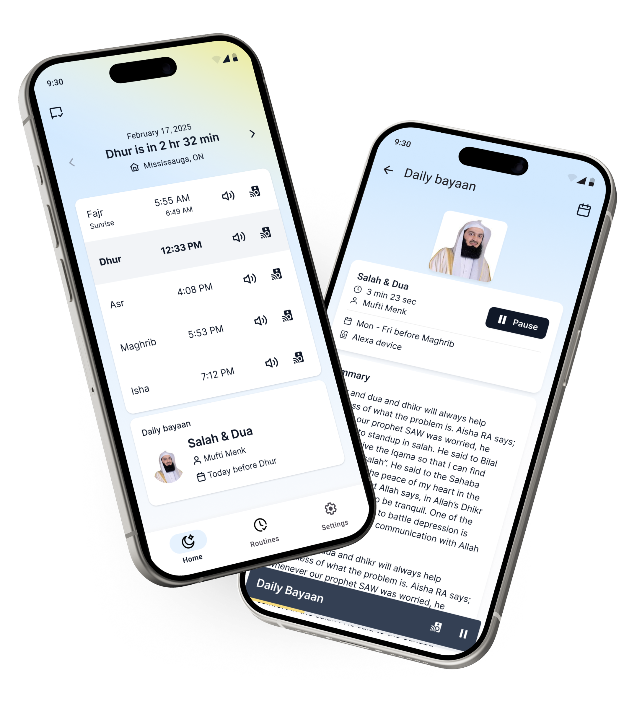 Bayaan App mock photos