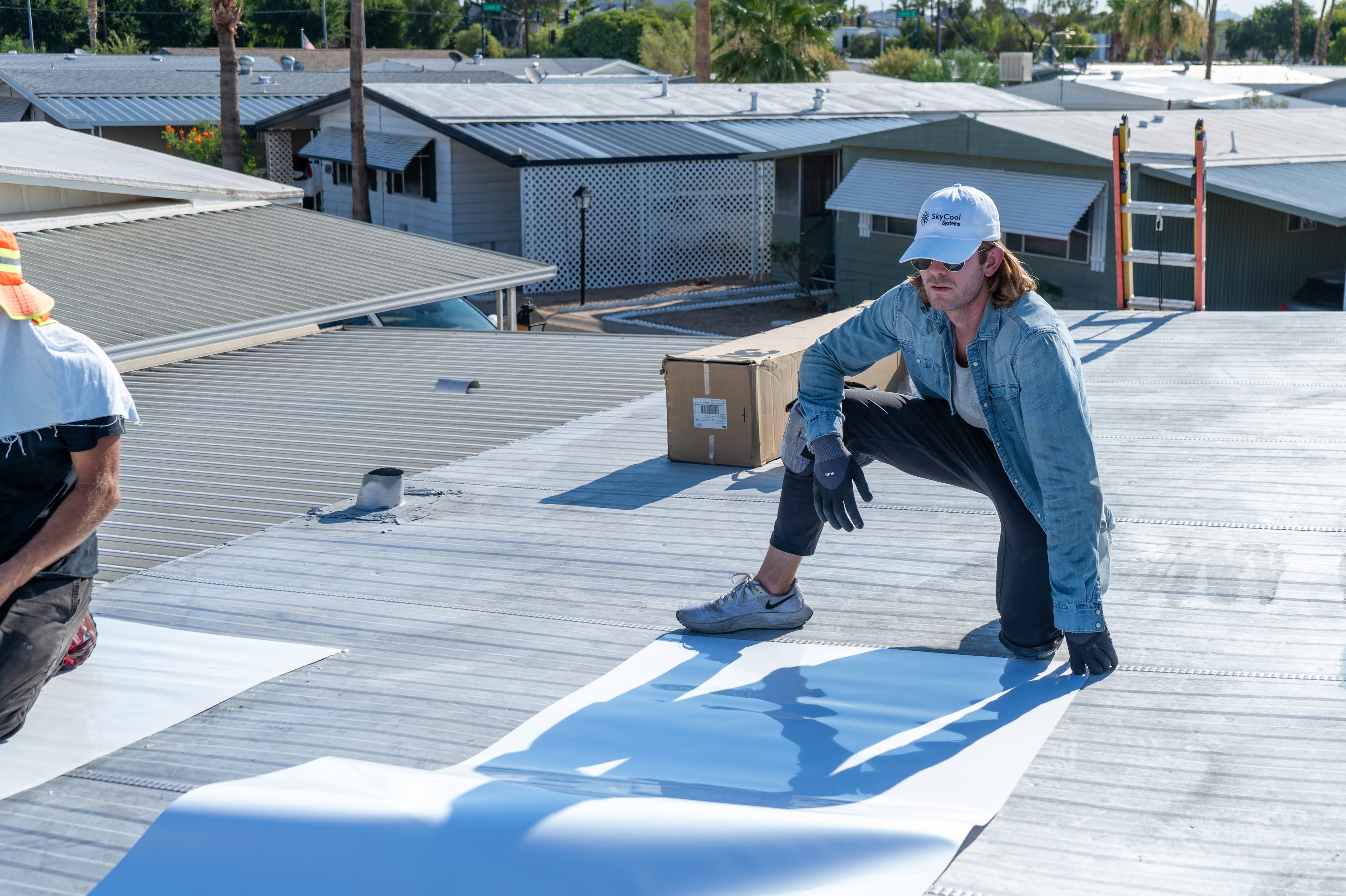 [background image] of downtown area (for a roofing contractor)