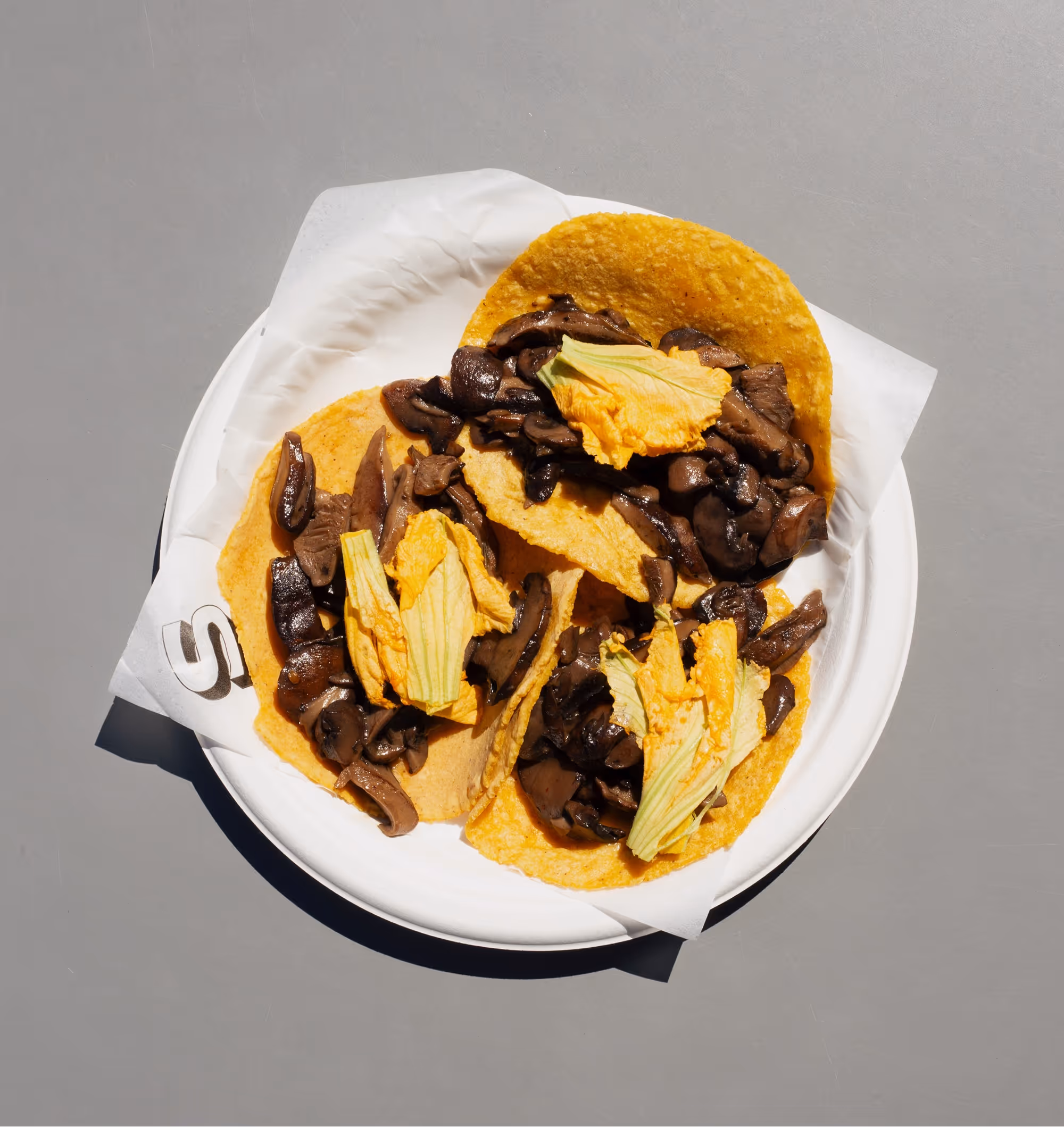 Plate with multiple The Mushroom Tacos