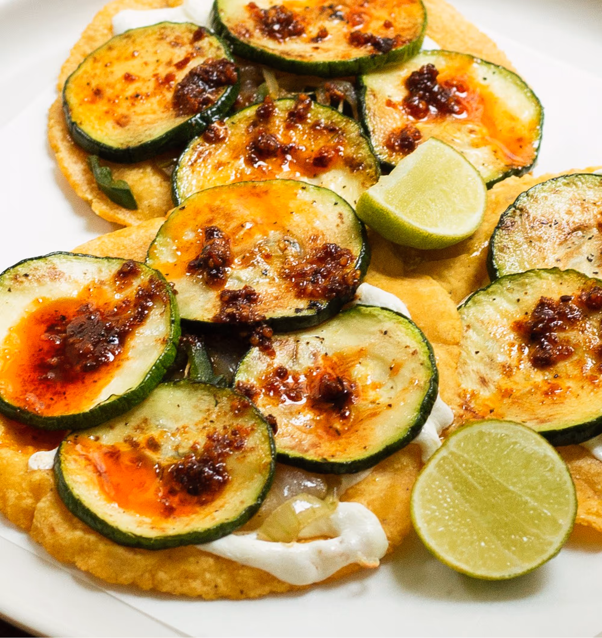 Closeup of The Zucchini Tacos
