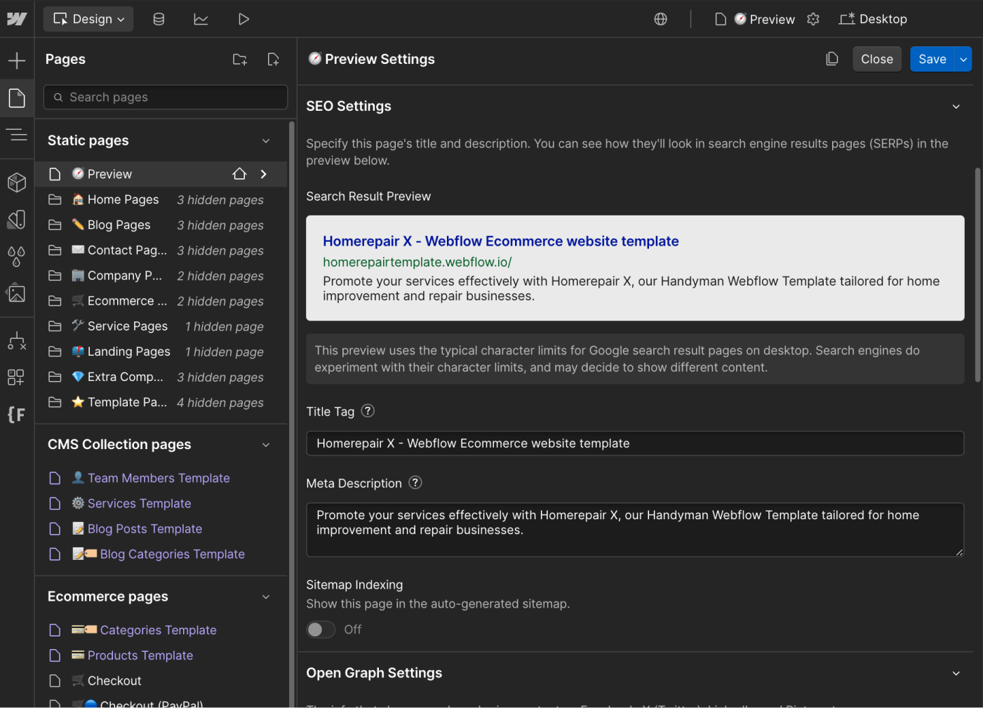SEO - Homerepair X Webflow Template | BRIX Templates