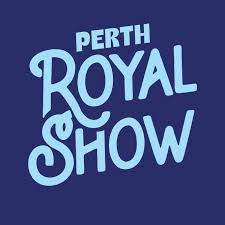 Text logo reading 'Perth Royal Show' in light blue on a dark blue background.