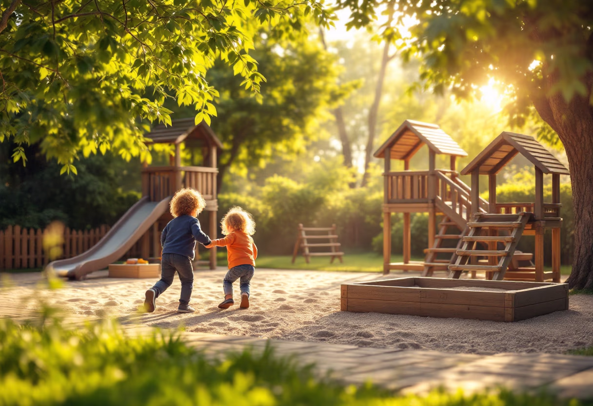 [background image] captivating photo of a serene outdoor playground for preschools & daycare