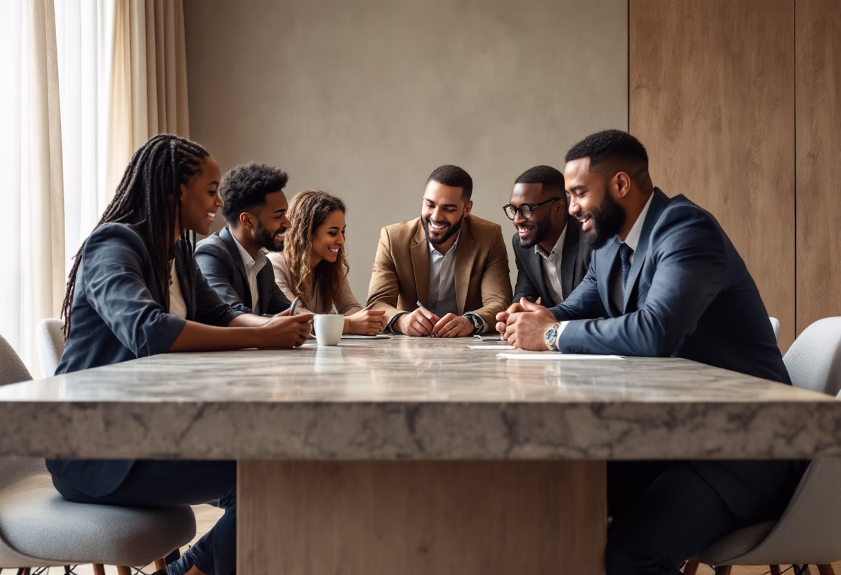 image of a diverse team in a meeting (for edtech)