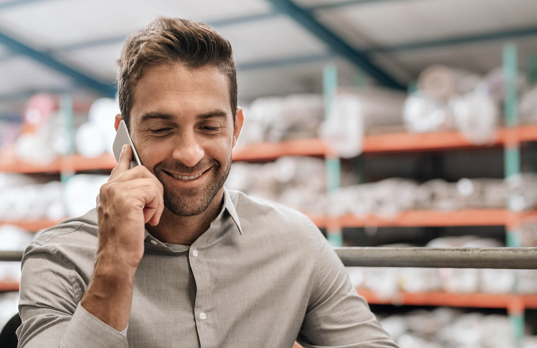 man talking over phone