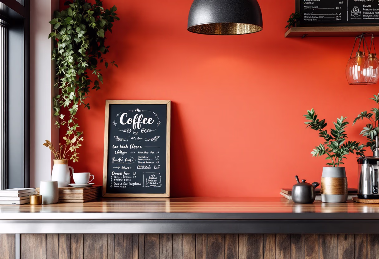 image of displayed menu (for a coffee shop & cafe)
