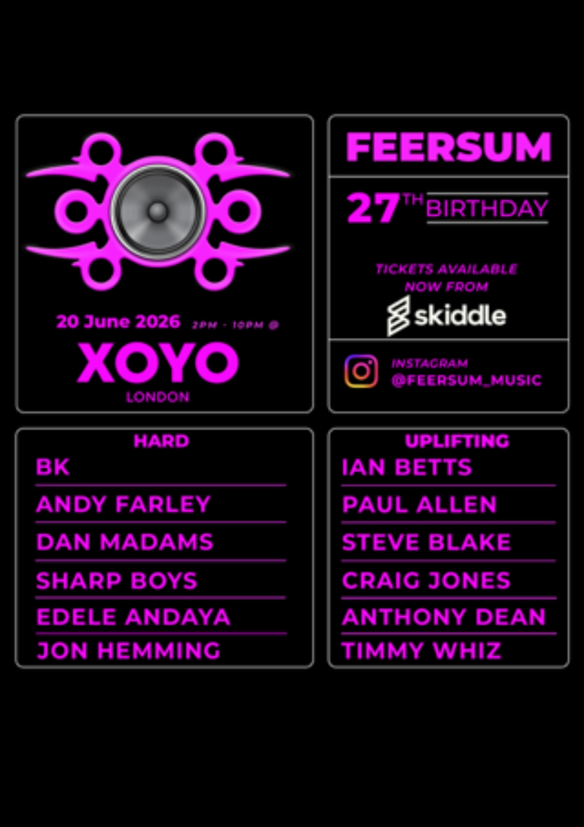 FEERSUM: 27th Birthday