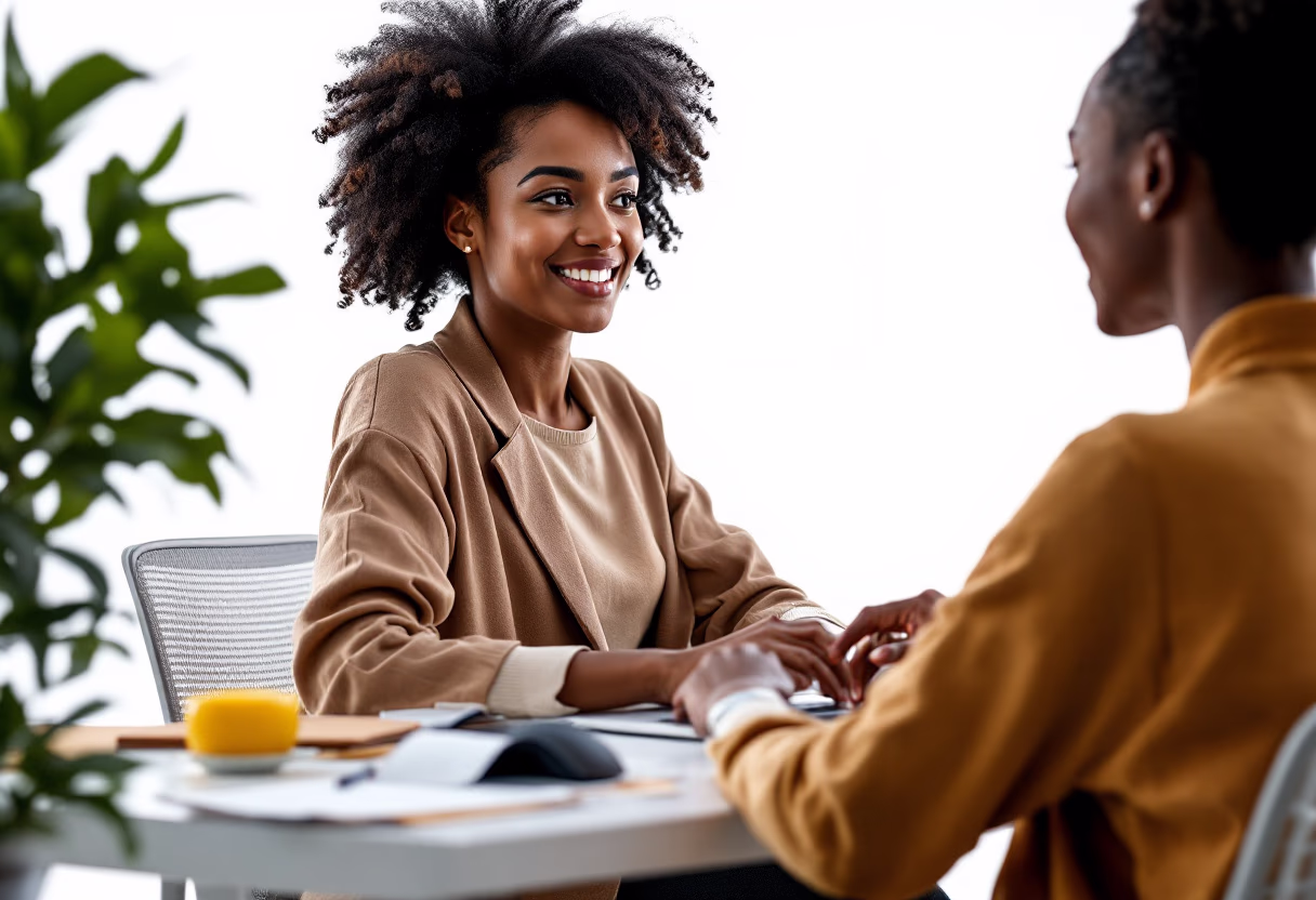 [interface] image of employee interacting with hr software (for a hr tech)