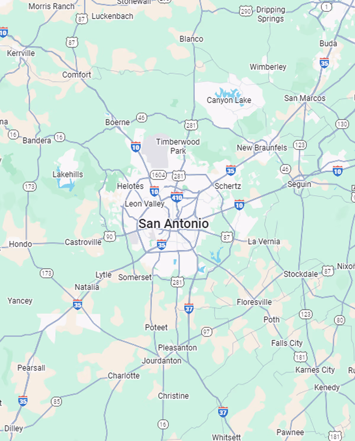 Yellow Rose Lighting service area map