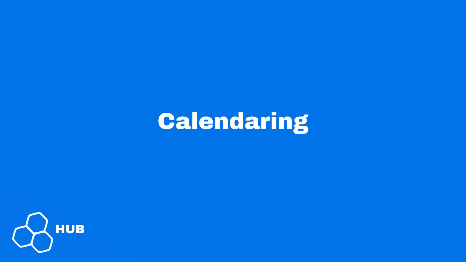 Operations Calendaring Processes