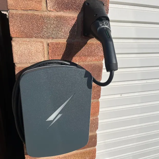 hypervolt ev charger install garage pillar