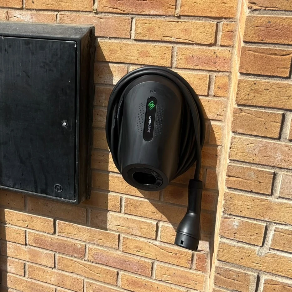 zappi ev charger installation garage pillar