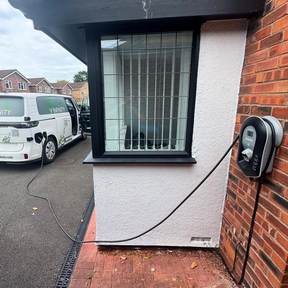 zappi ev charger installation garage pillar