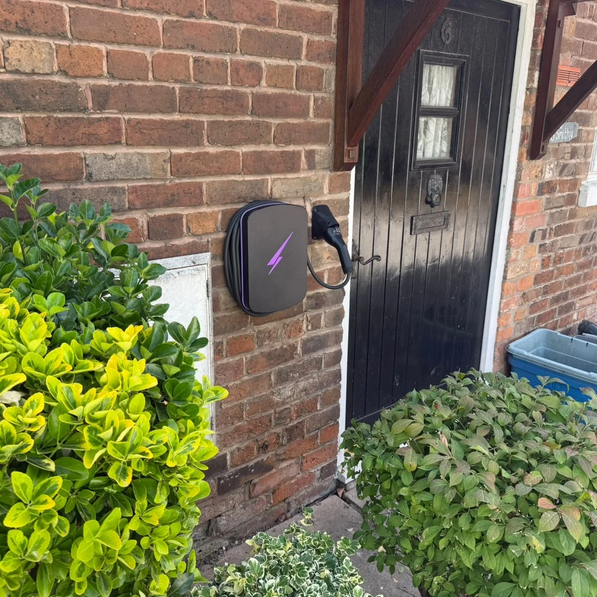 white hypervolt ev charger no wires showing