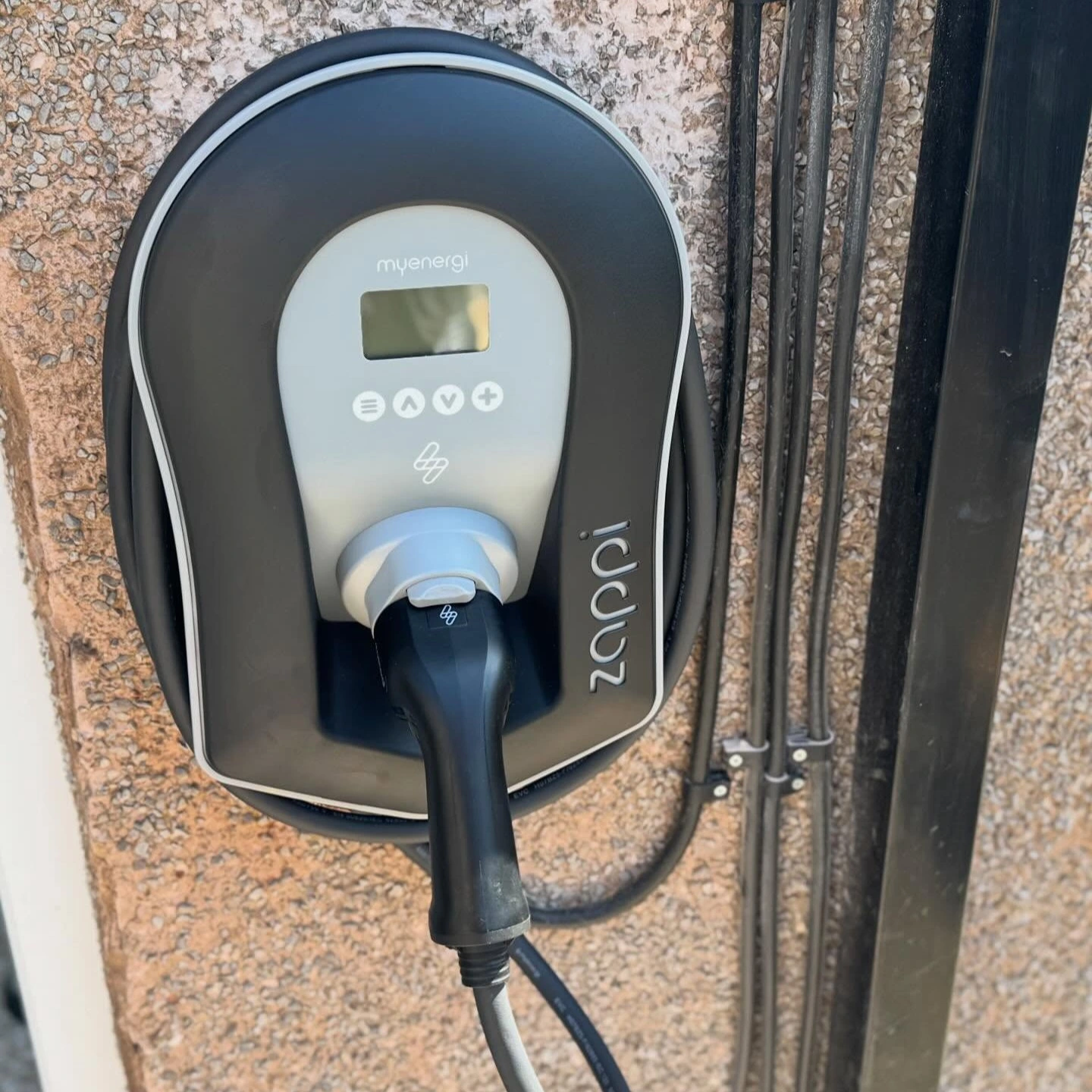 zappi ev charger installation garage pillar
