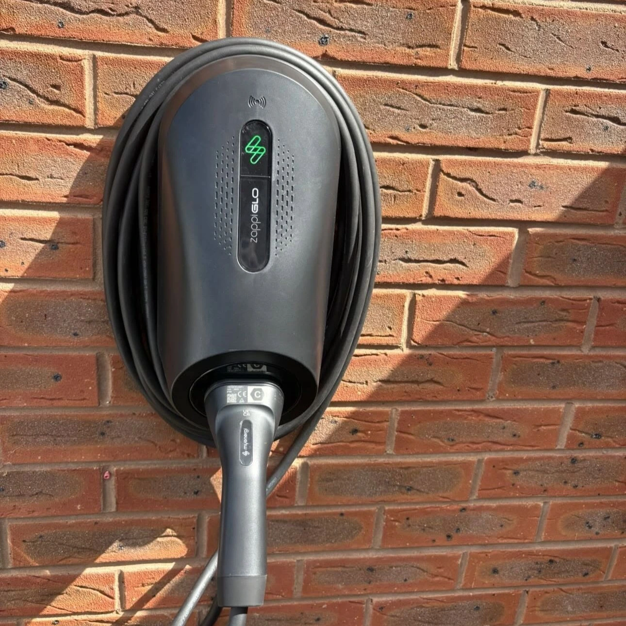 zappi ev charger installation garage pillar