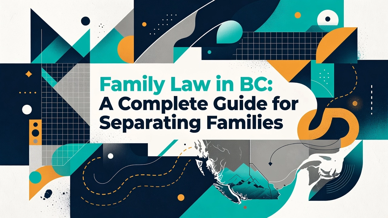 Professional header image for educational tutorial: Family Law in BC: A Complete Guide for Separating Families