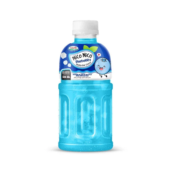 Nico Nico med blåbær og nata de coco, 320 ml flaske