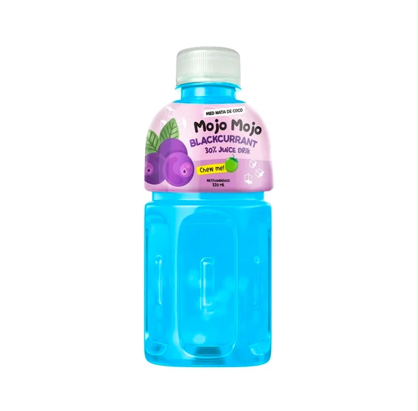 Mojo Mojo med solbær og nata de coco, 320 ml flaske