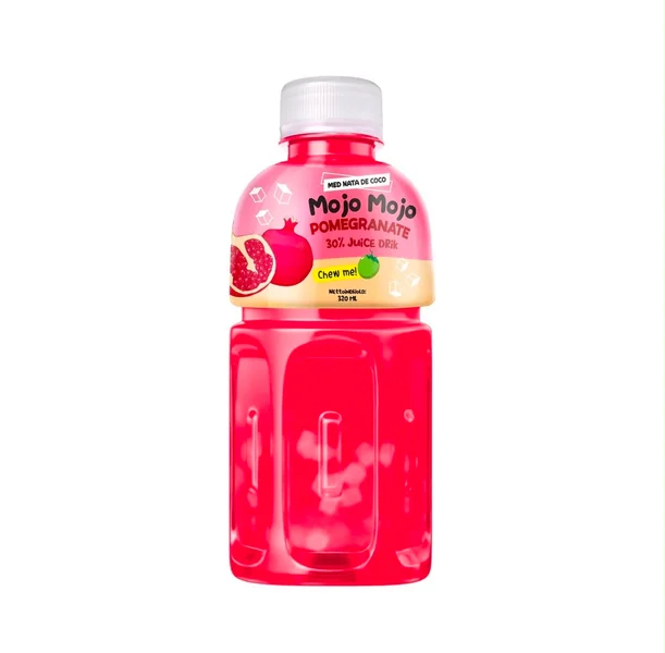 Mojo Mojo med granatæble og nata de coco, 320 ml flaske